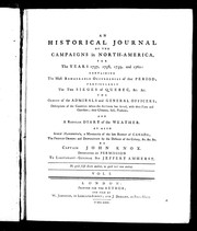 Cover of: An historical journal of the campaigns in North America for the years 1757, 1758, 1759 and 1760 by by John Knox.