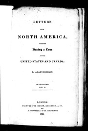 Cover of: Letters from North America: written during a tour in the United States and Canada