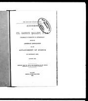 Cover of: The gesture speech of man: address by Col. Garrick Mallery, U.S.A. (chairman of subsection of anthropology) before the American Association for the Advancement of Science, of Cincinnati, Ohio, August, 1811