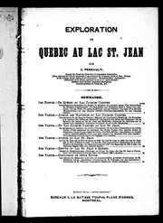 Cover of: Exploration de Québec au lac St. Jean