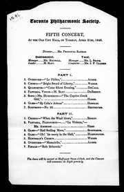 Cover of: Fifth concert, at the old City Hall, on Tuesday, April 21st, 1846