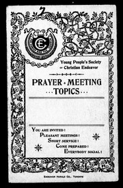 Prayer meeting topics by Young People's Society of Christian Endeavor