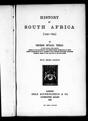 History of South Africa, (1795-1834) by George McCall Theal