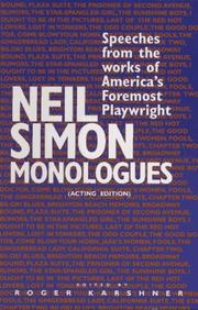 Cover of: Neil Simon monologues by Neil Simon