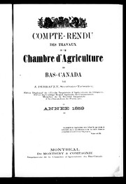 Cover of: Compte-rendu des travaux de la Chambre d'agriculture du Bas-Canada