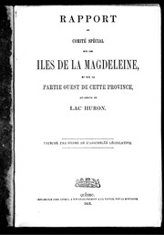 Cover of: Rapport du comité spécial sur les îles de la Magdeleine by 