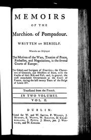 Cover of: Memoirs of the Marchion. of Pompadour