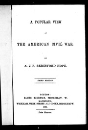 Cover of: A popular view of the American Civil War