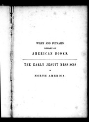 Cover of: The Early Jesuit missions in North America