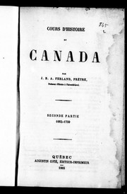 Cover of: Cours d'histoire du Canada