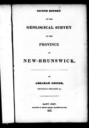 Cover of: Second report of the geological survey of the province of New-Brunswick