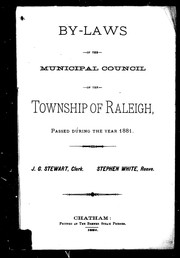By-laws of the Municipal Council of the township of Raleigh, passed during the year 1881 by Raleigh (Ont. : Township)