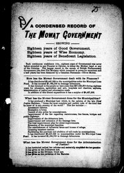 A Condensed record of the Mowat government