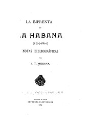 Cover of: La imprenta en La Habana (1707-1810).