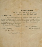 Cover of: Circular: all officers of the twelve months regiments ...