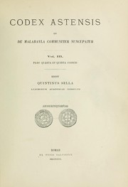 Cover of: Codex Astensis qui de Malabayla communiter nuncupatur; vol. 3