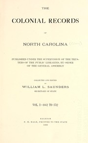 Cover of: The  colonial records of North Carolina by North Carolina.