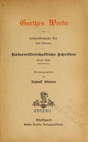 Cover of: Goethe's werke. by Johann Wolfgang von Goethe