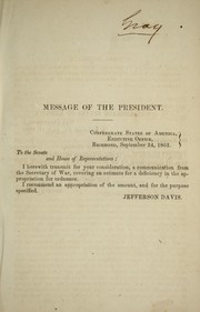 Cover of: [Communication concerning deficiencies in the appropriation for ordnance] by Confederate States of America. War Dept.