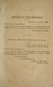 Cover of: Communication from Secretary of War