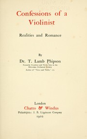 Cover of: Confessions of a violinist by Thomas Lamb Phipson