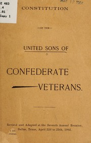 Cover of: Constitution of the United Sons of Confederate Veterans. by Sons of Confederate Veterans (Organization)