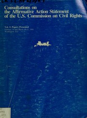 Cover of: Consultations on the affirmative action statement of the U.S. Commission on Civil Rights. by 