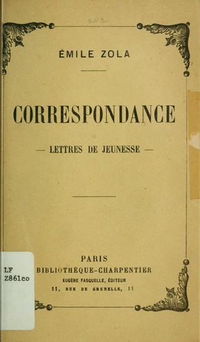 Correspondance : lettres de jeunesse