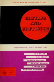 Cover of: Critics and criticism