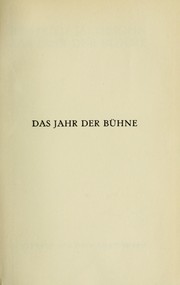 Cover of: Das Jahr der Bühne