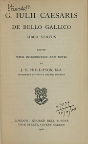 Cover of: De bello Gallico, liber sextus