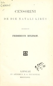 Cover of: De die natali liber