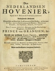 Cover of: Den nederlandtsen hovenier by Jan van der Groen