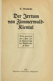 Cover of: Der Irrtum von Zimmerwald-Kiental by Salomon Grumbach