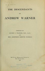 Cover of: The descendants of Andrew Warner