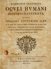 Cover of: Descriptio anatomica oculi humani iconibus illustrata by Johann Gottfried Zinn