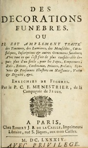 Cover of: Des decorations funebres by Claude-François Menestrier