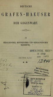 Cover of: Deutsche Grafen-Haeuser der Gegenwart by Ernst Heinrich Kneschke