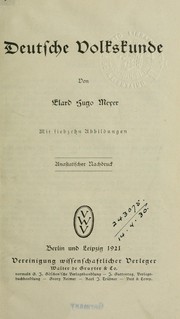 Cover of: Deutsche Volkskunde