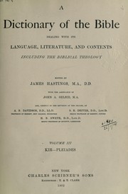 Cover of: A dictionary of the Bible by James Hastings