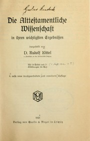 Cover of: Die alttestamentliche Wissenschaft in ihren wichtigsten Ergebnissen