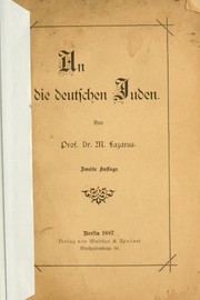 Cover of: An die deutschen Juden