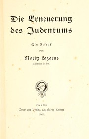 Cover of: Die Erneuerung des Judentums: ein Aufruf