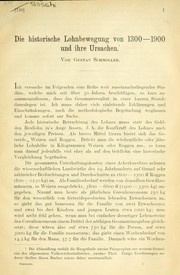 Cover of: Die historische Lohnbewegung von 1300-1900: und ihre Ursachen