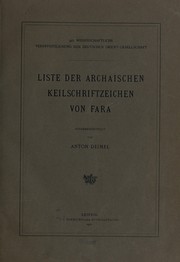Cover of: Die Inschriften von Fara, in Unschrift hrsg. und bearb. von A. Deimel