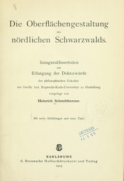 Cover of: Die Oberflächengestaltung des nördlichen Schwarzwalds