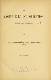 Cover of: Die vaginale Radicaloperation: Technik und Geschichte