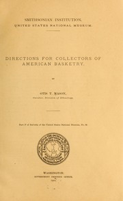 Cover of: Directions for collectors of American basketry
