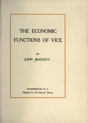 Cover of: The economic functions of vice