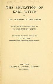 Cover of: The education of Karl Witte: or, The training of the child